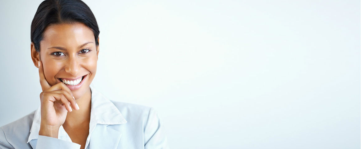 light skinned woman smiling graphic